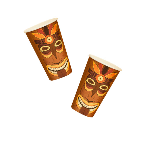 Tropical Tiki Paper Cups 16oz - Pack of 8 | 1ct