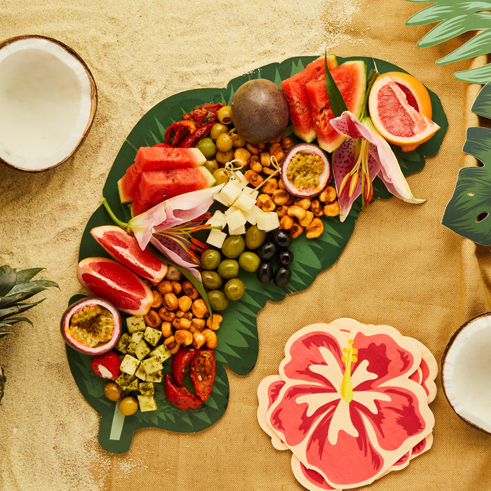 Product photo of Tropical Leaf Grazing Board — a Hootyballoo party product shown on a plain background.