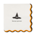 Halloween-themed napkin with a witch hat design and 'hocus pocus' text on a white background