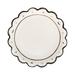 Round decorative plate with Halloween-themed text and graphics on a white background