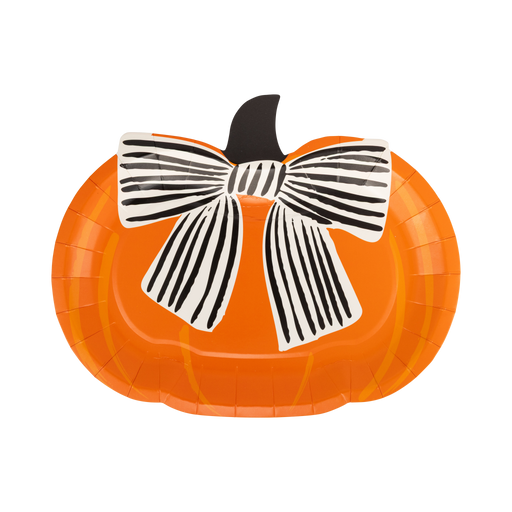Bow Pumpkin Plates | 8ct