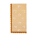 Decorative paper napkin with orange and white checkered pattern and floral designs on a white background