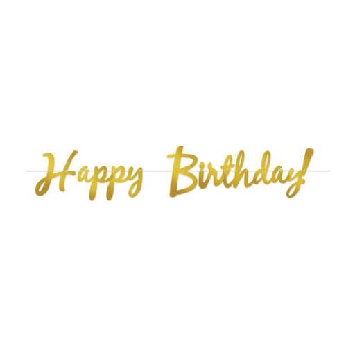 Gold Foil "Happy Birthday" Banner | 1ct
