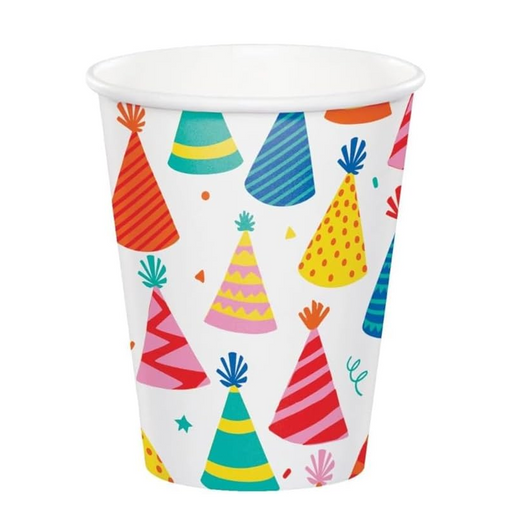 Hats Off B-Day Paper Cups 9oz | 8ct