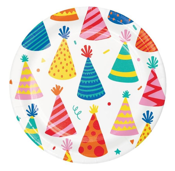 Hats Off B-Day Paper Plates 7in | 8ct