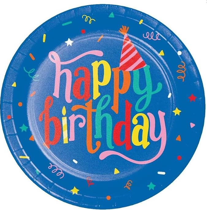 Hats Off B-Day Paper Plates 9in | 8ct