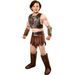 Child He-Man Deluxe Costume featuring a muscle chest jumpsuit with silver armor, brown loincloth, wrist gauntlets, and boot covers inspired by the classic Masters of the Universe hero.