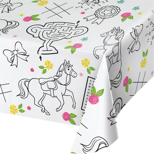 Horse Charm Activity Paper Tablecover | 1ct