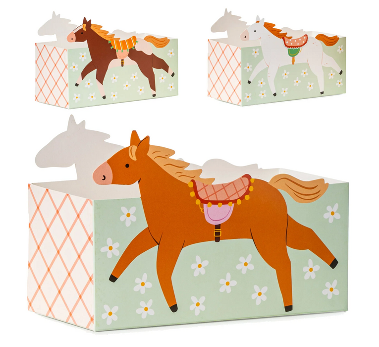 Horsey Party Paper Snack Boxes | 3ct