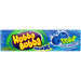 Hubba Bubba Sour Blue Raspberry: pieces of chewing gum, blue in color. Individually wrapped, 1.41 oz size.