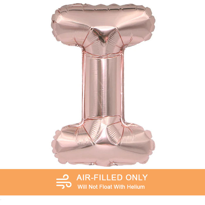 Air Filled Rose Gold Mylar Letter Balloon, 16" | 1 ct