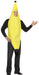 Full-length product photo of the Banana Costume, a soft wear-it Rasta Imposta banana costume worn by an adult, shown against a plain white background — a fun dress-up piece for Halloween and costume parties.