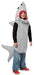 Full-length product photo of the Sand Shark Costume, a soft wear-it Rasta Imposta sand shark costume worn by a child, shown against a plain white background — a fun dress-up piece for Halloween and costume parties.