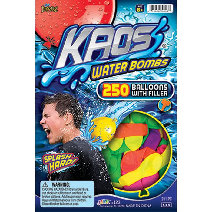 Waterbomb 250 Pack with Filler shown against a plain white background — a water balloons party item.