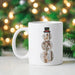 A 15 ounce Christmas Snowman Custom Ceramic Mug.