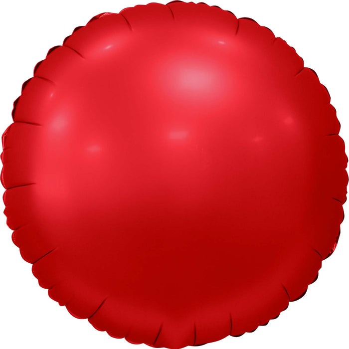 18" Matte Red Round | 1ct