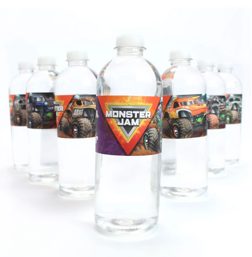 Monster Jam Water Bottle Labels | 16ct
