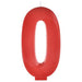 A 5.25-inch Red Faceted Number 0 Birthday Candle.