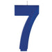 A 5.25-inch Dark Blue Faceted Number 7 Birthday Candle.