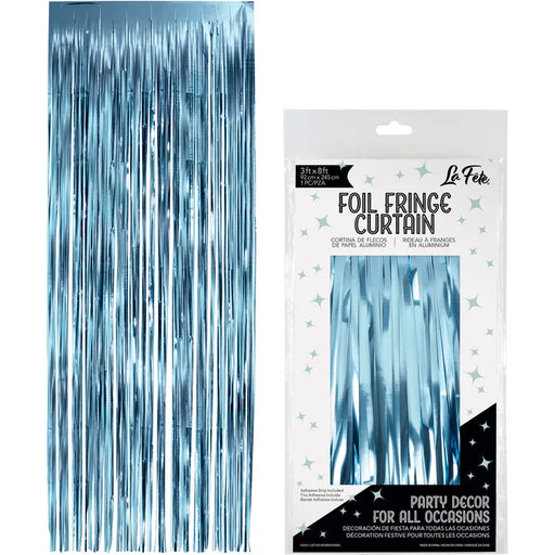 Light Blue Foil Fringe Curtain | 1ct