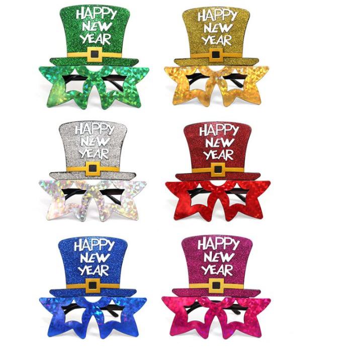 New Year's Top Hat Glasses, Assorted Colors | 1 ct