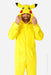 A man wearing an Adult Pokémon Pikachu Onsie Costume.