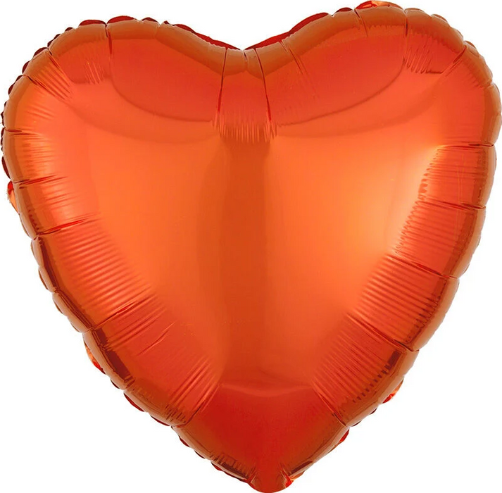 18" Orange Heart Mylar | 1ct