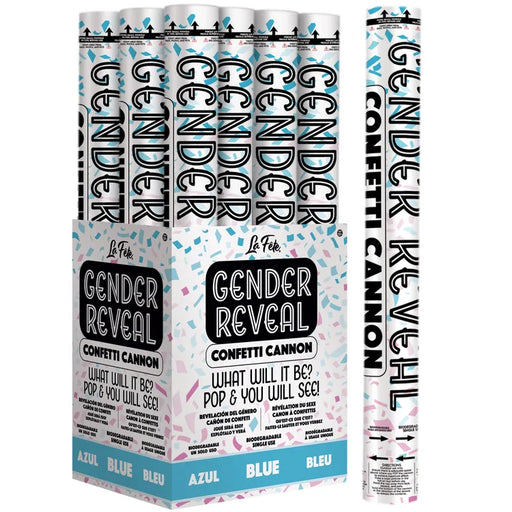 18" Blue Gender Reveal Confetti Cannon | 1ct