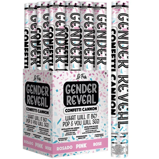 18" Pink Gender Reveal Confetti Cannon | 1ct