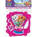 Packaged Paw Patrol Girl 6.5-foot Happy Birthday banner with pink letters, paw-print accents, and character images of Skye, Everest, Marshall, Chase, and other Paw Patrol pups.