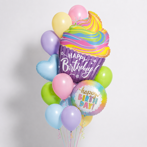 Pastel Opal Cupcake Birthday Bouquet | 16pc