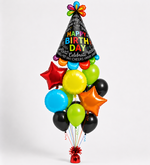 Pops Of Color Party Hat Bouquet | 13pc