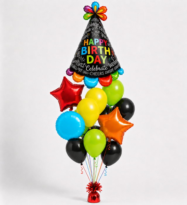 Pops Of Color Party Hat Bouquet | 15pc