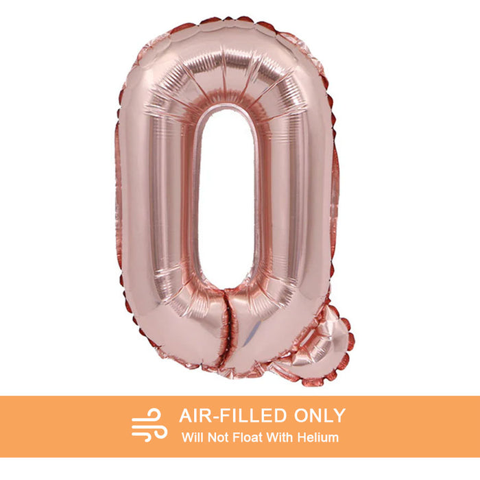 Air Filled Rose Gold Mylar Letter Balloon, 16" | 1 ct