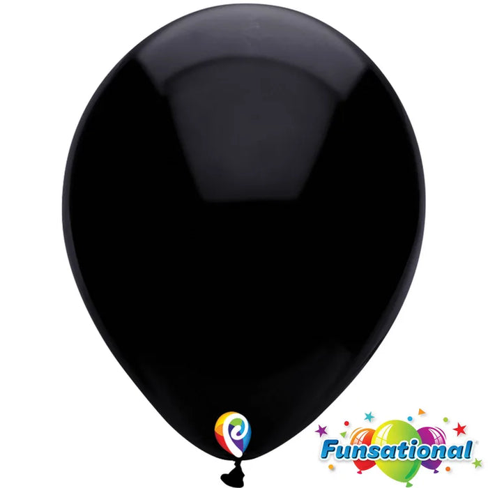 12" Pearl Black Funsational shown against a plain white background — a latex balloons party item.