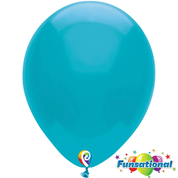 12" Turquoise Funsational shown against a plain white background — a latex balloons party item.