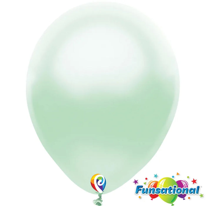 12" Pearl Mint Green Funsational shown against a plain white background — a latex balloons party item.