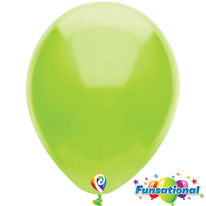 7" Lime Green Funsational shown against a plain white background — a latex balloons party item.