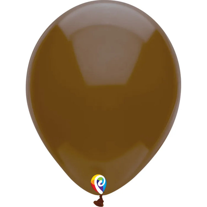 12" Round Mocha shown against a plain white background — a latex balloons party item.