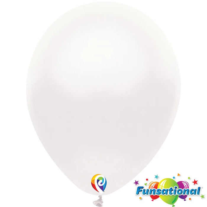 12" Pearl White Funsational shown against a plain white background — a latex balloons party item.