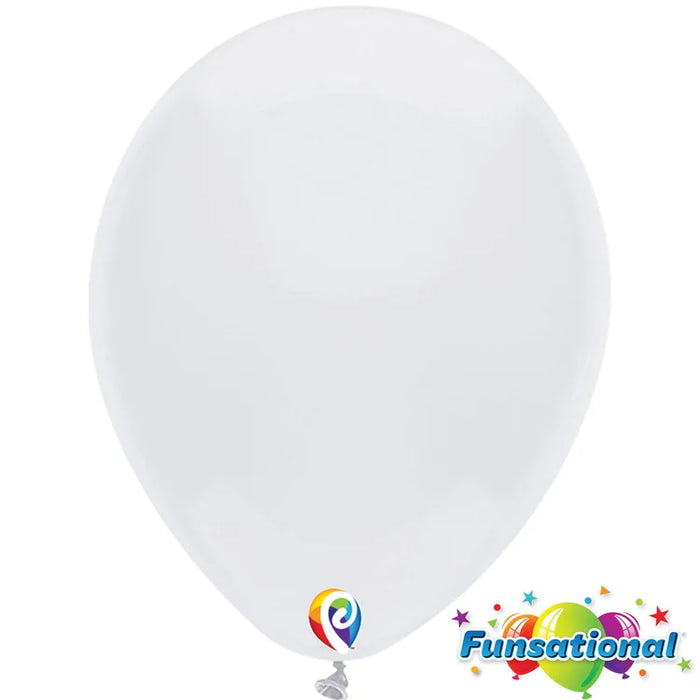 12" White Funsational shown against a plain white background — a latex balloons party item.