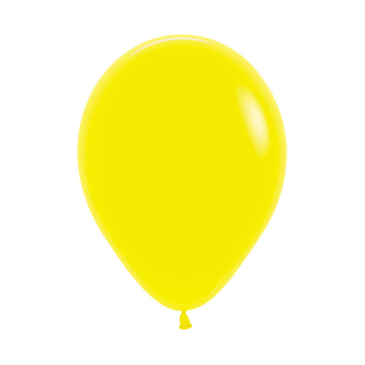 Single inflated 11-inch yellow latex balloon