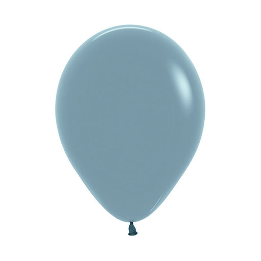 Single inflated 11-inch Pastel Dusk Blue color latex balloon