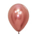 Single inflated 11-inch Reflex Rose Gold color latex balloon