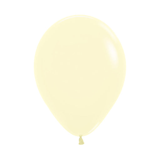 Single inflated 11-inch Pastel Matte Yellow color latex balloon