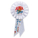 An award rosette ribbon featuring a super star design. Sold as a single piece.