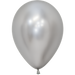 Reflex Silver 11-inch latex balloon with bright silver color and glossy reflective finish