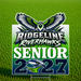 A yard sign featuring the Ridgeline RiverHawks senior 2027 graphic, displayed on a green grass background.