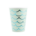 Paper cup with wave pattern on a white background