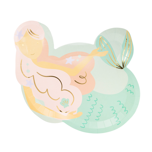 Mermaid Shaped Paper Plate | 8ct